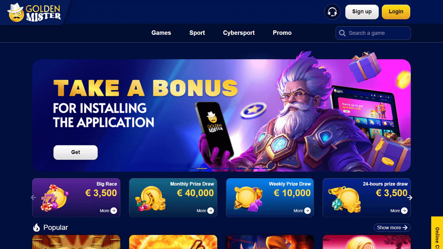 Golden Mister Casino Desktop screenshot