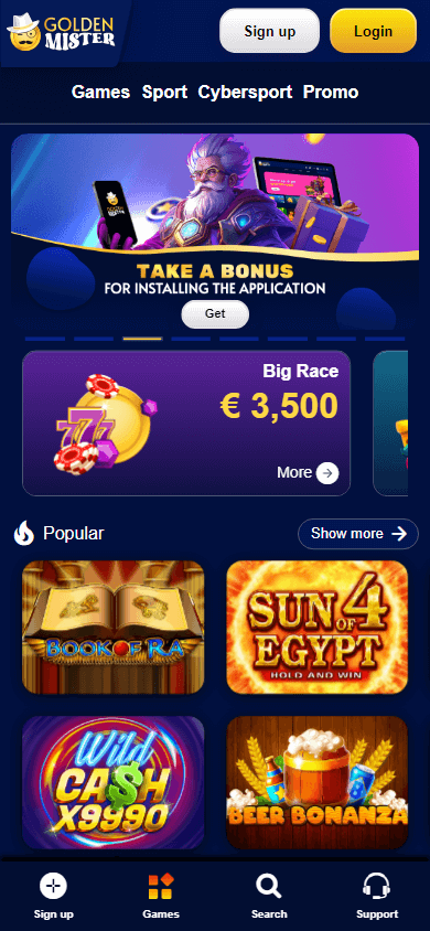 Golden Mister Casino Mobile screenshot